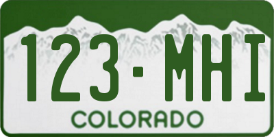 CO license plate 123MHI