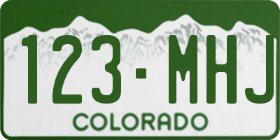 CO license plate 123MHJ