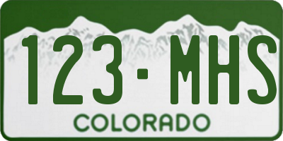 CO license plate 123MHS