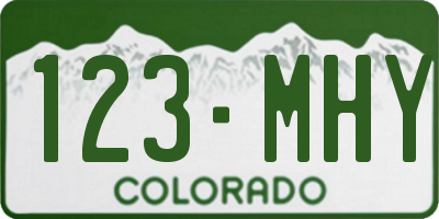 CO license plate 123MHY