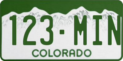 CO license plate 123MIN