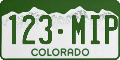 CO license plate 123MIP
