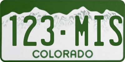 CO license plate 123MIS