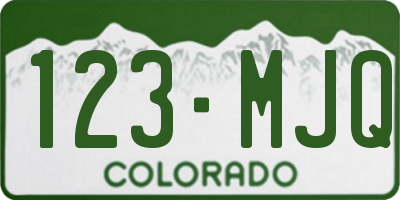 CO license plate 123MJQ