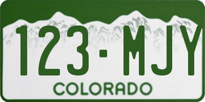 CO license plate 123MJY