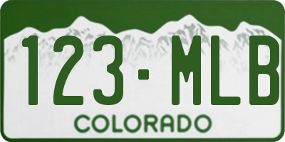 CO license plate 123MLB