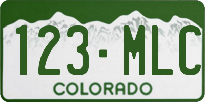 CO license plate 123MLC