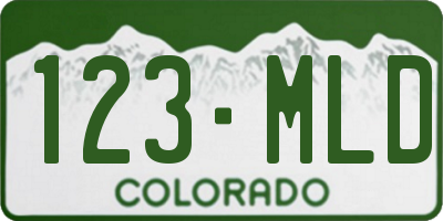 CO license plate 123MLD