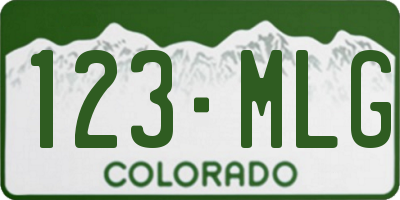 CO license plate 123MLG