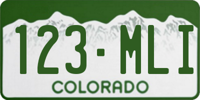 CO license plate 123MLI