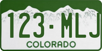 CO license plate 123MLJ