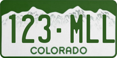 CO license plate 123MLL
