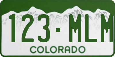 CO license plate 123MLM