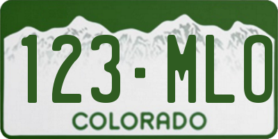 CO license plate 123MLO