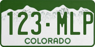 CO license plate 123MLP