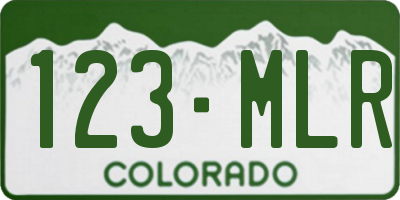 CO license plate 123MLR