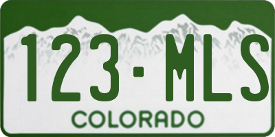CO license plate 123MLS
