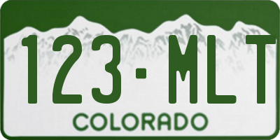 CO license plate 123MLT