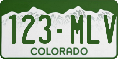 CO license plate 123MLV