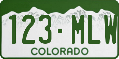 CO license plate 123MLW