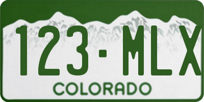 CO license plate 123MLX
