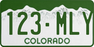 CO license plate 123MLY