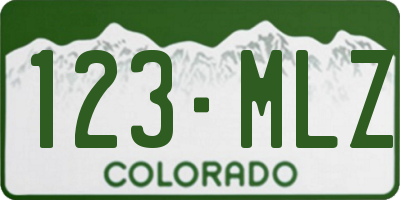 CO license plate 123MLZ