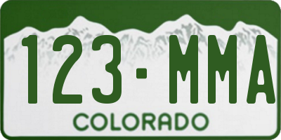 CO license plate 123MMA