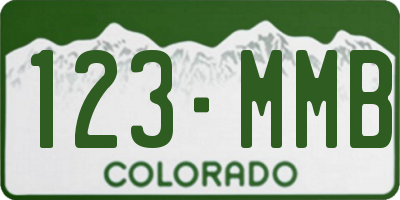 CO license plate 123MMB