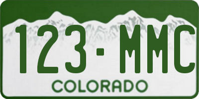 CO license plate 123MMC