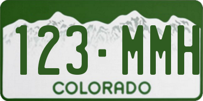 CO license plate 123MMH