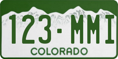 CO license plate 123MMI