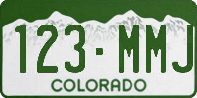CO license plate 123MMJ
