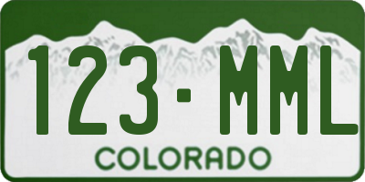CO license plate 123MML