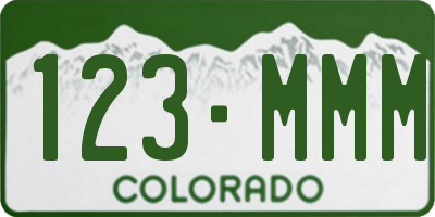 CO license plate 123MMM