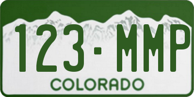 CO license plate 123MMP