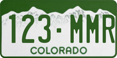 CO license plate 123MMR