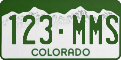 CO license plate 123MMS