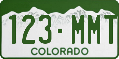 CO license plate 123MMT