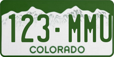 CO license plate 123MMU