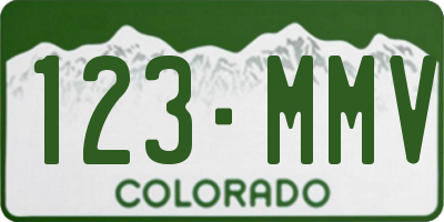 CO license plate 123MMV