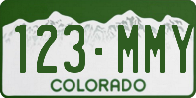 CO license plate 123MMY
