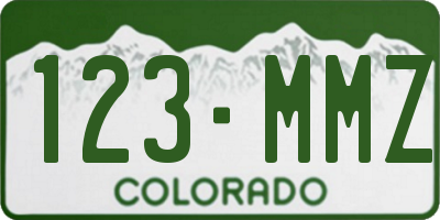 CO license plate 123MMZ
