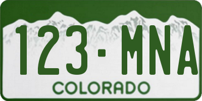 CO license plate 123MNA