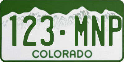 CO license plate 123MNP