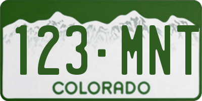CO license plate 123MNT