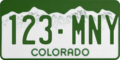 CO license plate 123MNY