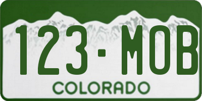 CO license plate 123MOB