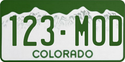CO license plate 123MOD