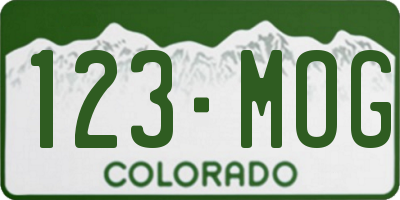 CO license plate 123MOG